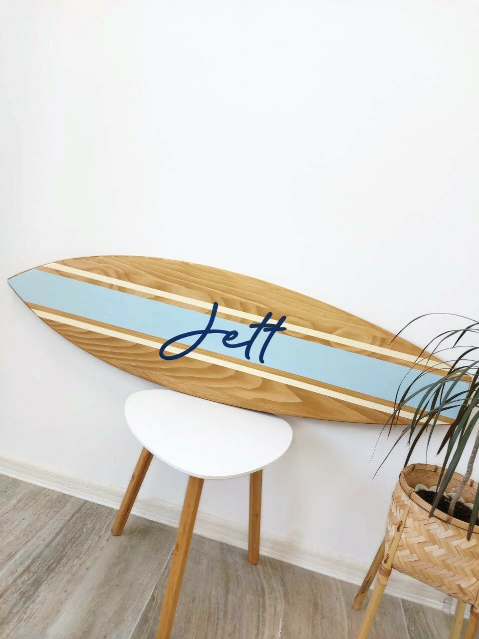 Personalized Wooden Surfboard Sign Wall Art