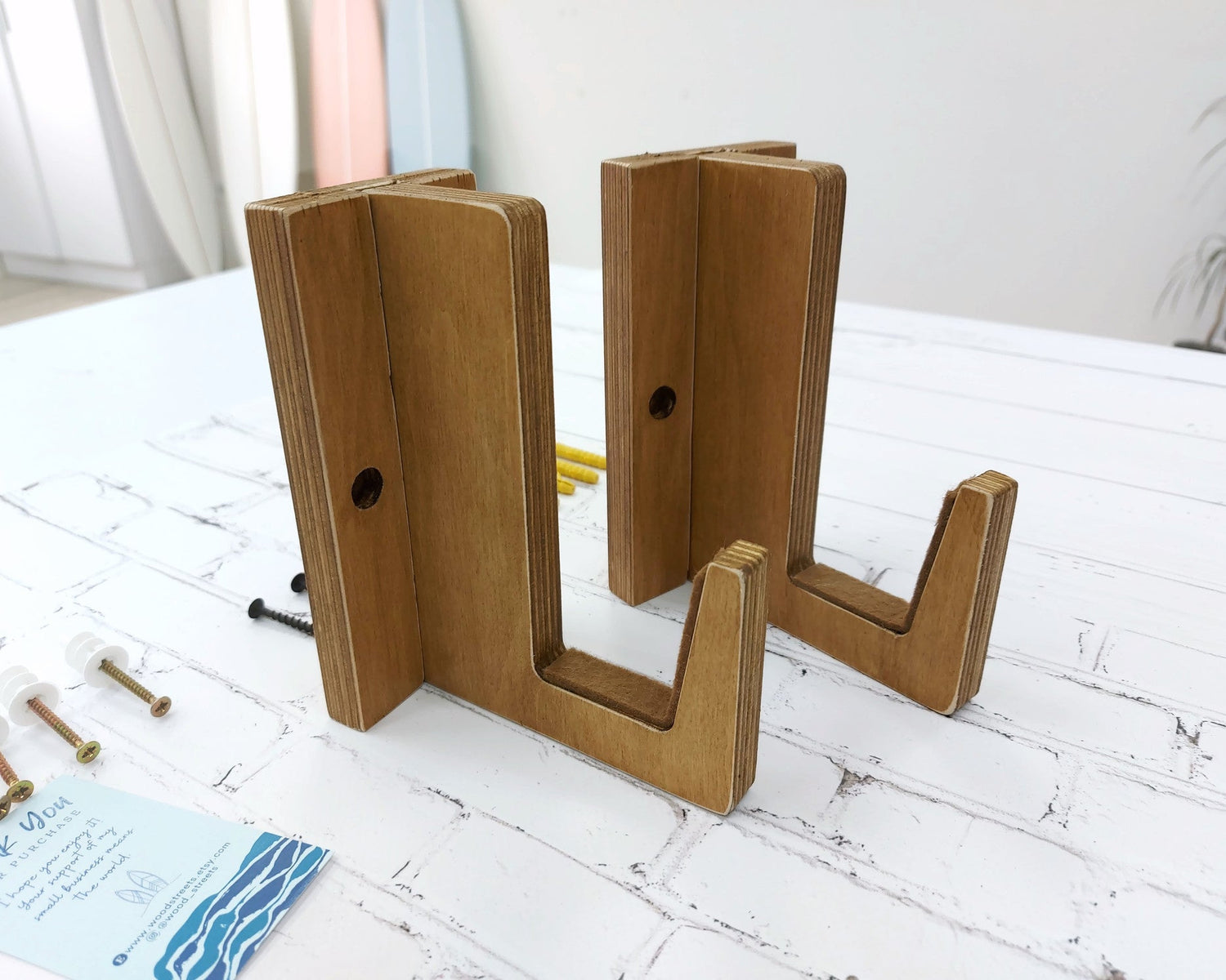 Surfboard sign wall-mount wooden surf decor hanger coastal home