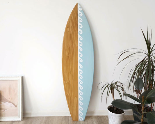 Surfboard wall art decor sign waves wooden interior gift