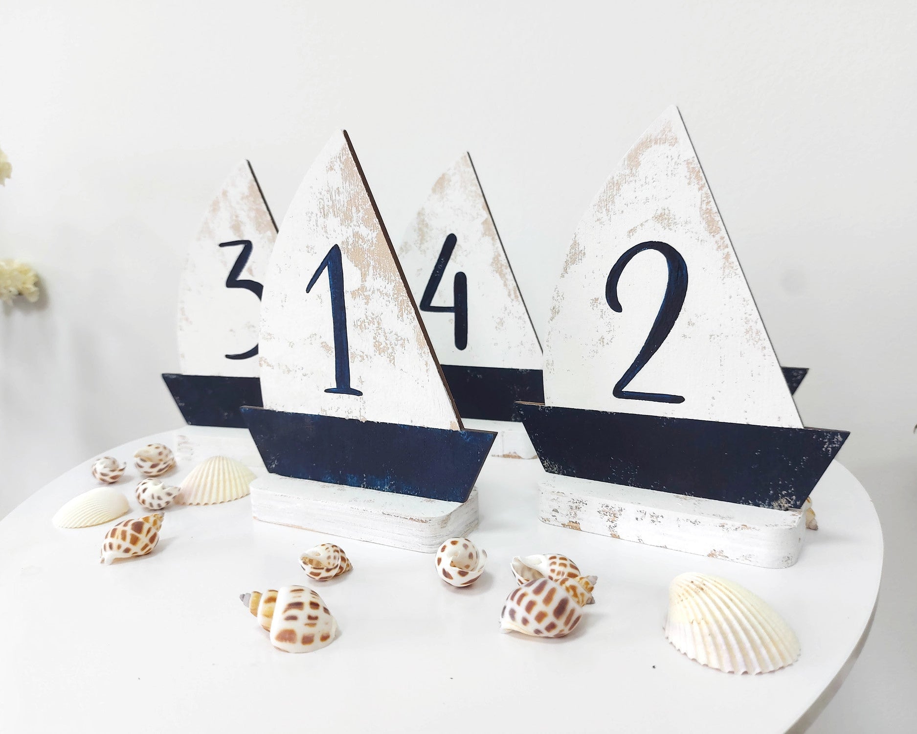 Wooden wedding table numbers beach theme party decorations
