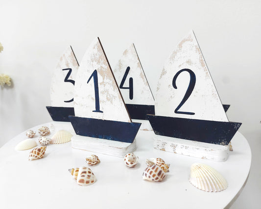 Wooden wedding table numbers beach theme party decorations