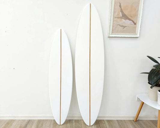 White surfboard wall art coastal décor with custom name