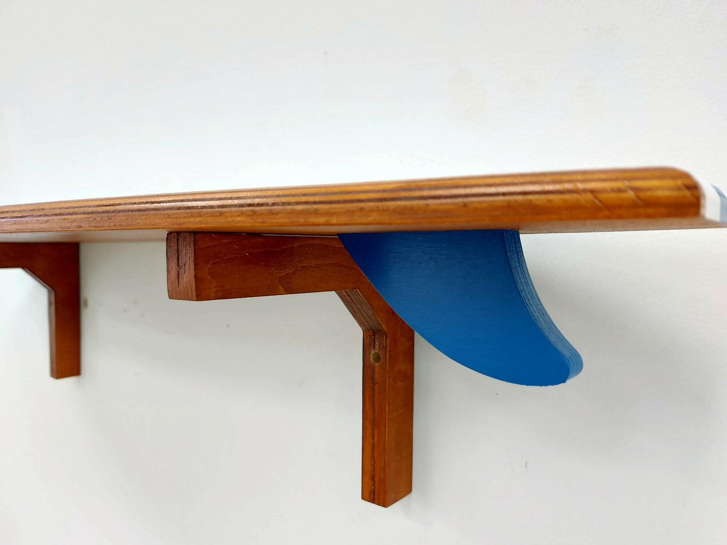 Surf lover gift wooden surfboard floating shelf coastal wall décor