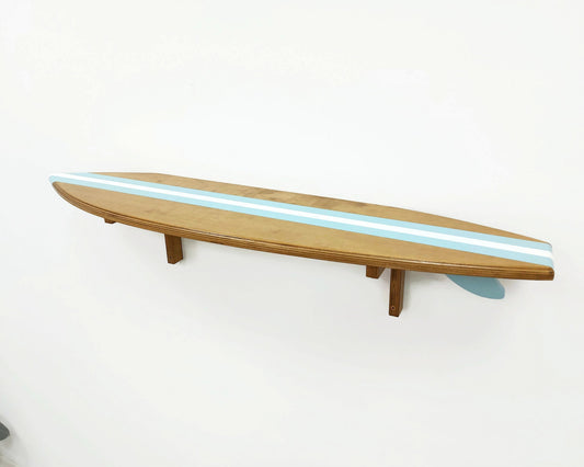 Wood surfboard shelf beachy room décor wall art sign