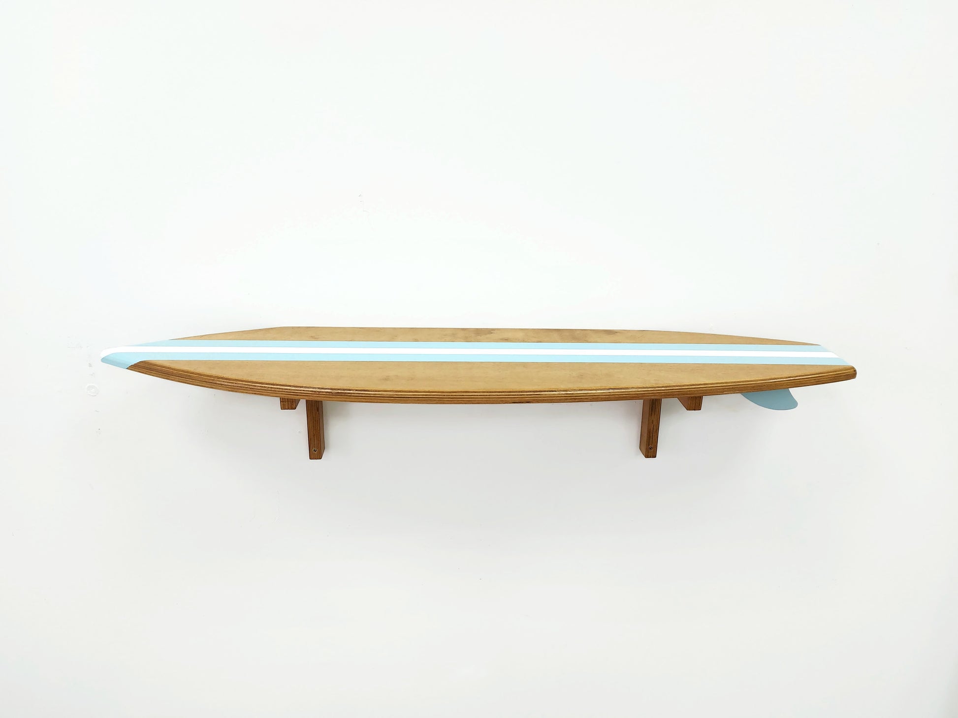 Wood surfboard wall shelf décor surf lover gift coastal style