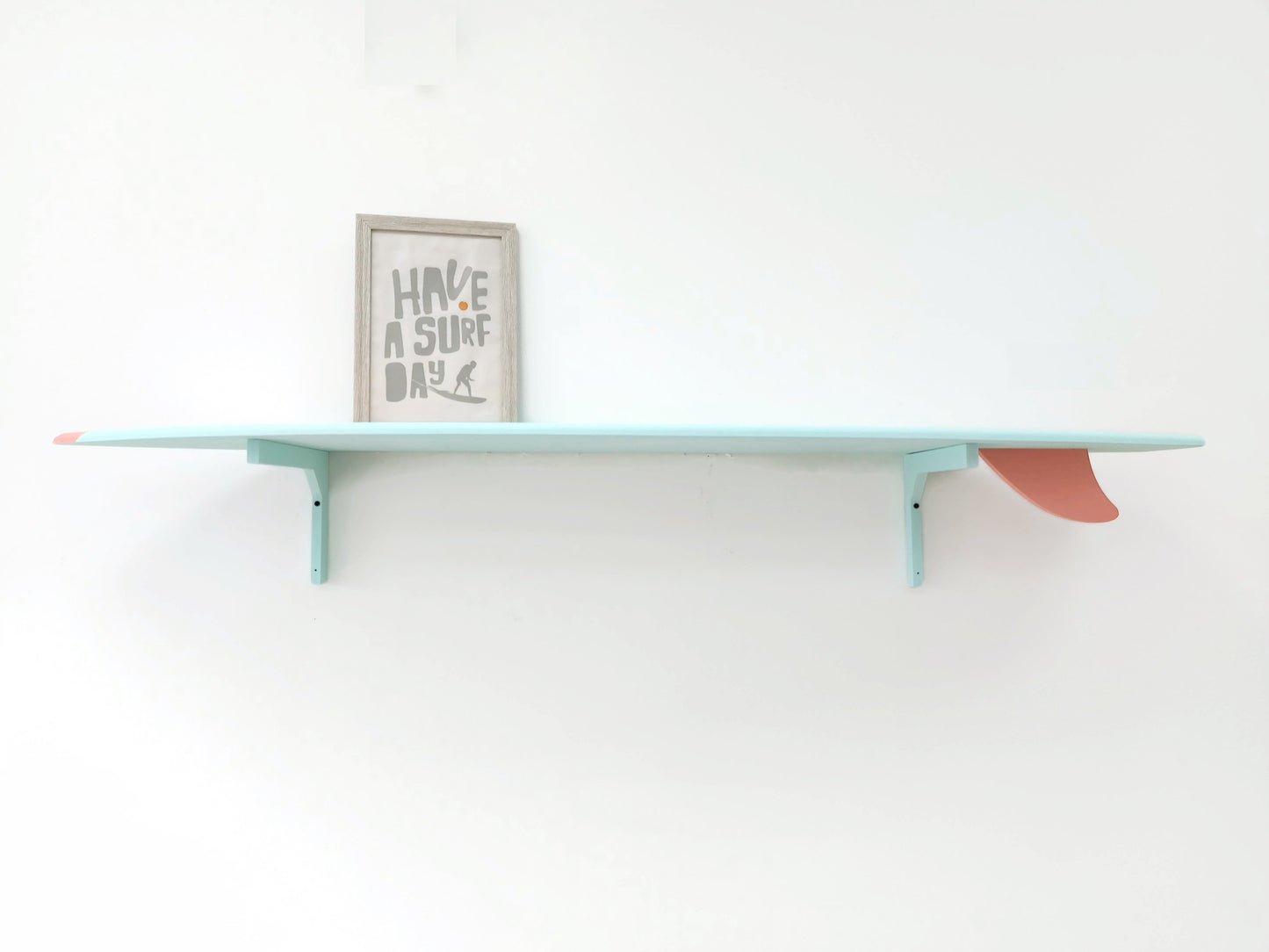 Tropical surfboard home décor wooden shelf wall mounted
