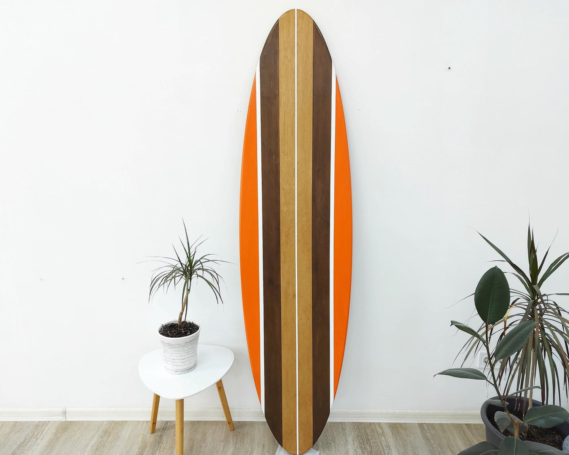 Wooden surfboard wall art coastal room décor gift