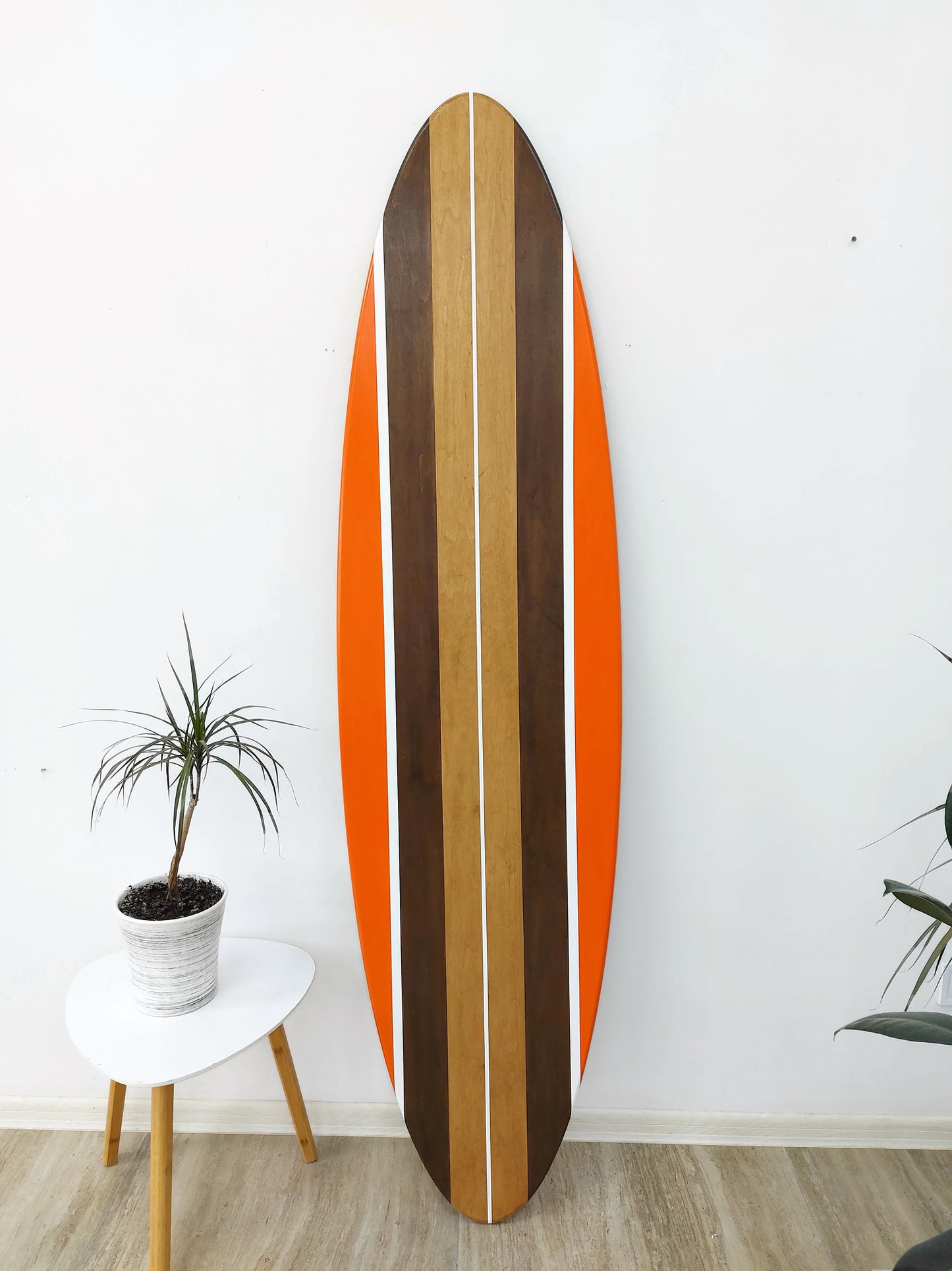 Custom surfboard sign wooden décor where you can place name and date