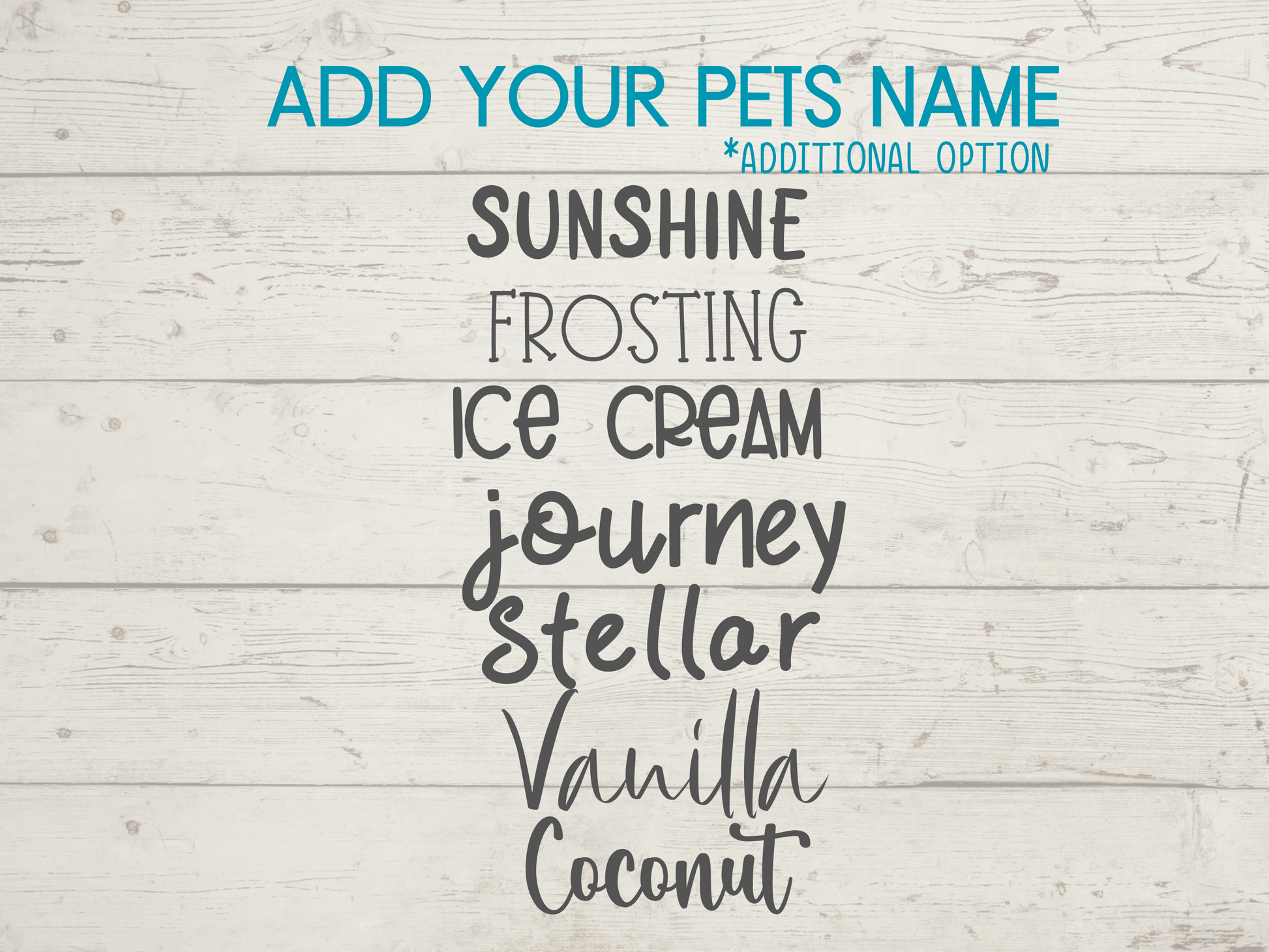 List of text options on a light wooden background