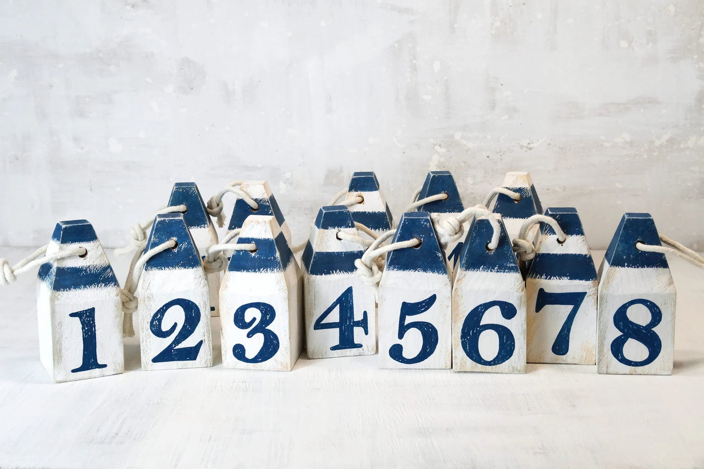 Table Numbers Mini Buoys for Nautical Wedding