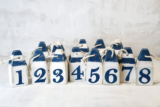 Table Numbers Mini Buoys for Nautical Wedding