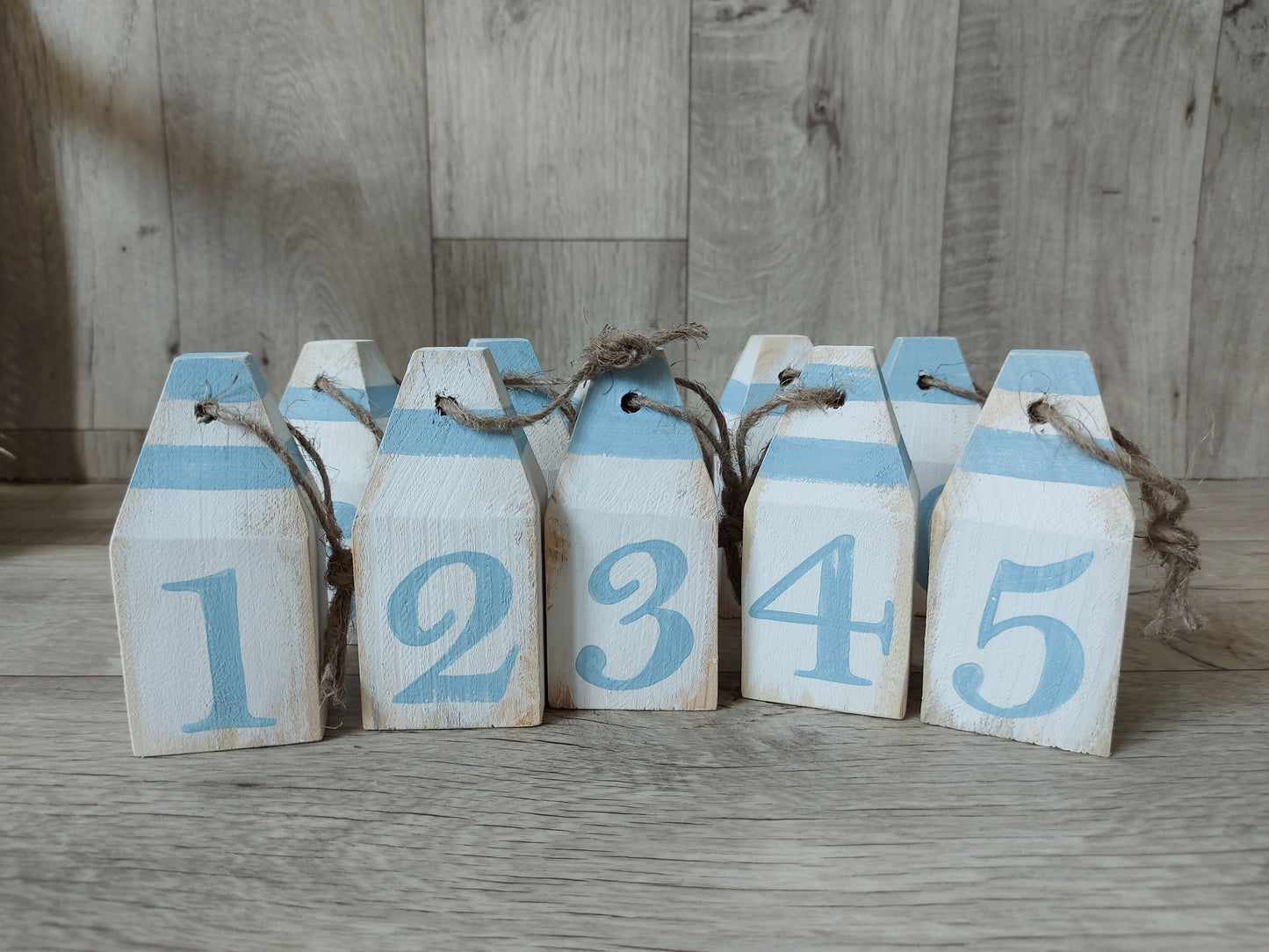 Table Numbers Mini Buoys for Nautical Wedding