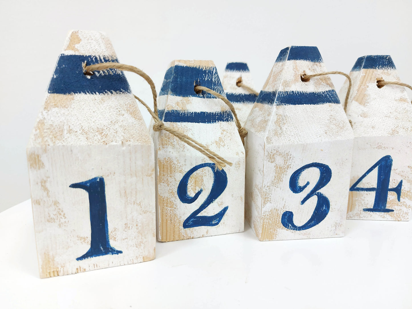 Table Numbers Mini Buoys for Nautical Wedding